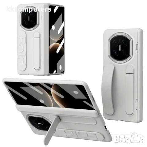 За Huawei Mate X7 Удароустойчив PC Калъф със Стойка, Силиконова Каишка и Вграден Скрийн Протектор от