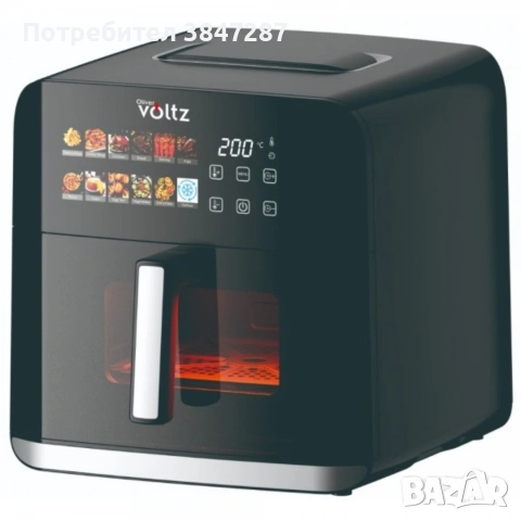 Еърфрайър Oliver Voltz OV51980CF, 1800W, 8 литра, Двоен нагревател, 12 Програми, 