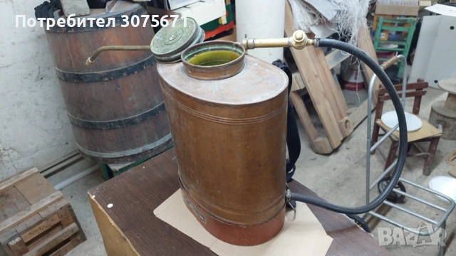 Стара медна лозарска пръскачка АРТО – Нова Загора (ретро), снимка 5 - Градинска техника - 54238110