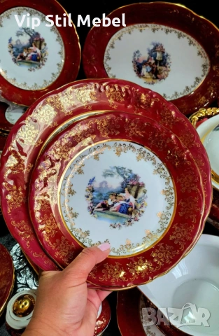 Баварски сервиз за хранене с 24К позлата , снимка 16 - Сервизи - 54236079