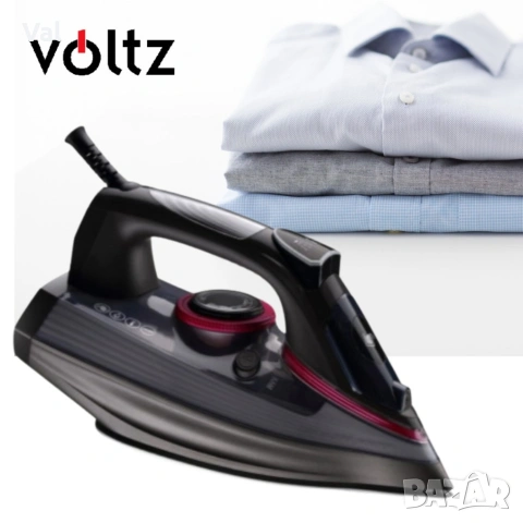 Ютия Voltz, 2600W, 300мл., Черен, 2 ГОДИНИ ГАРАНЦИЯ, снимка 5 - Ютии - 54479351
