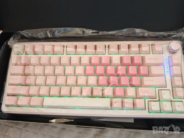 YUNZII B75 PRO Pink Edition – Cocoa Cream V2 | Hot-Swap | Tri-Mode | RGB | Геймърска механична клави, снимка 2 - Клавиатури и мишки - 54581999
