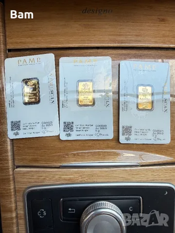 Инвестиционни златни кюлчета PAMP Suisse 5 г (999.9), снимка 2 - Други ценни предмети - 55414297