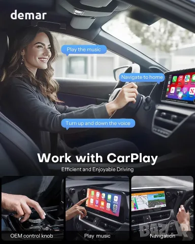 OMOTON CarPlay адаптер за iPhone – Wired към Wireless, Plug & Play, снимка 5 - Аксесоари и консумативи - 55663435