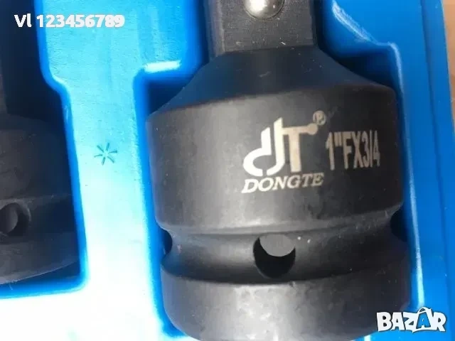 Преходници, адаптори , 1'', 1/ 2 '', 3/ 8 '', 1/ 4 '', усилени ударни комплект, 8 бр, черен, снимка 3 - Гедорета - 54003390