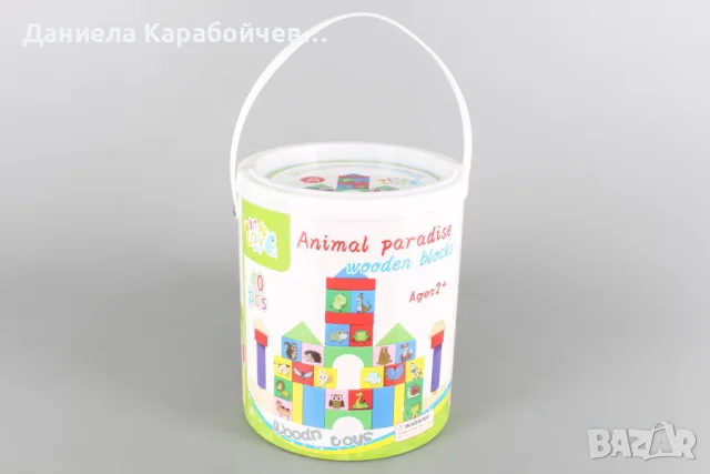 Дървени блокчета в кутия - 40 броя, снимка 3 - Играчки за стая - 55563346