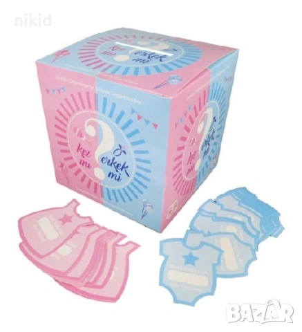Кутия за гласуване разкриване пола на бебето момиче момче Boy or Girl gender reveal party box парти
