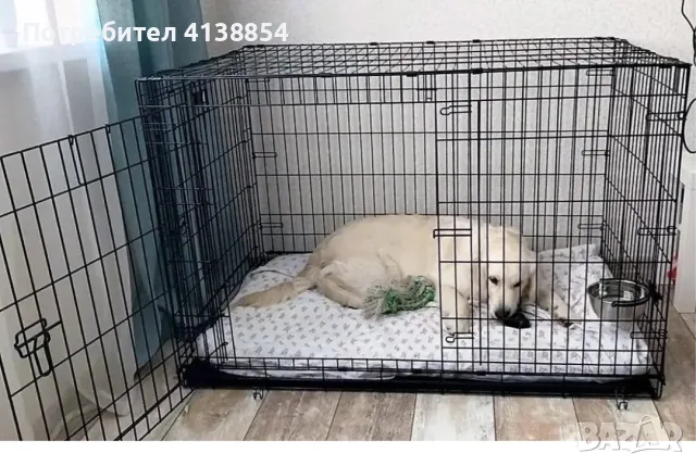 Продавам сгъваема метална клетка , снимка 3 - За кучета - 55417043