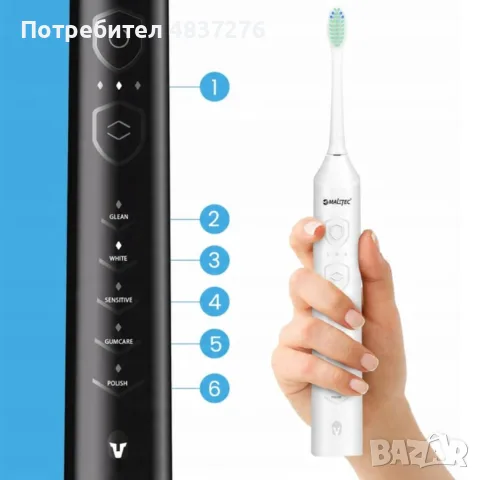Комплект от 2 броя електрическа звукова четка, 6 накрайника и заряда база. , снимка 6 - Други - 55585513