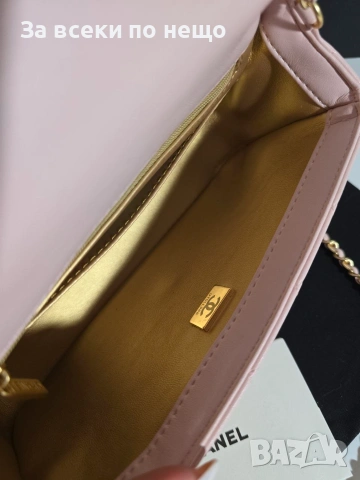 Chanel Flap Bag Gold logo Дамска Розова Чанта От Естествена Телешка Кожа Код Brand Luxury Fashion27, снимка 8 - Чанти - 54960919