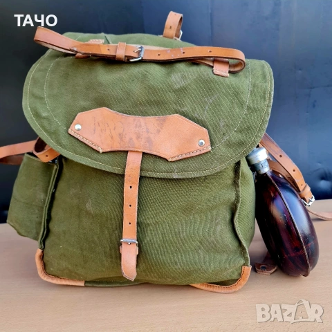 Брутално здрава военна раница – Дебел брезент и Естествена кожа