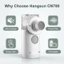 Нов Преносим инхалатор Hangsun CN700 за деца и възрастни USB AA Тих небулайзер с 2 маски и мундщук , снимка 4