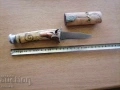 стар нож с дръжка от чемшир украса кон и камъни, снимка 3
