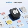 Нов Bluetooth термо етикетен принтер PM240 2 инча с 3 ролки етикети за дом офис училище, снимка 7