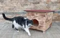 Голяма дървена къща за котки , къща колиба за коте куче , домашен любимец семейство котки, снимка 7