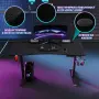 Гейминг бюро - LED RGB, Регулируема височина, 140см, снимка 8