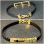 Силиконова гривна със златен кръст 585 14 карата zlatna grivna krast gold, снимка 8