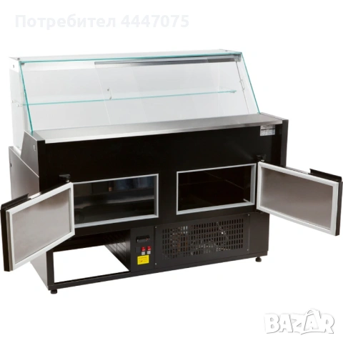 Хладилна витрина 382 л, +4/+10°C, LED, вентилирана, 1 врата, черна, снимка 4 - Обзавеждане на кухня - 54861185