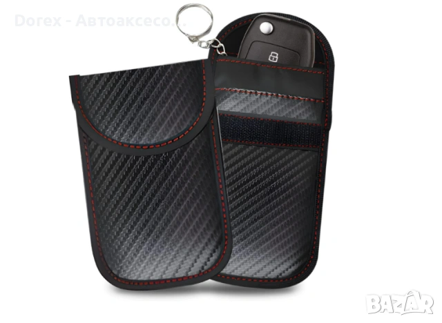 Калъф за ключове KEYLESS-GO RFID защита – блокиране на сигнал, карбон дизайн
