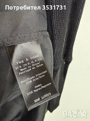 Rag & Bone копринена черна рокля размер S, снимка 3 - Рокли - 54977781