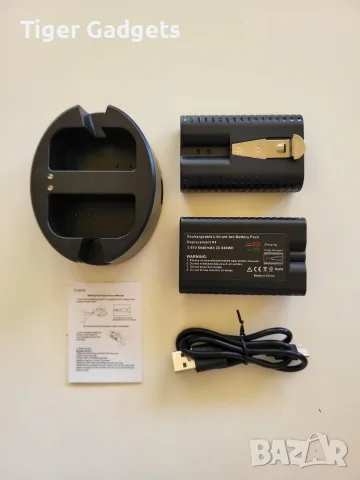 Комплект Abeden AB2401 - 2 батерии 6040mAh + двойно зарядно за Ring Video Doorbell и Stick Up, снимка 6 - Батерии, зарядни - 55562724