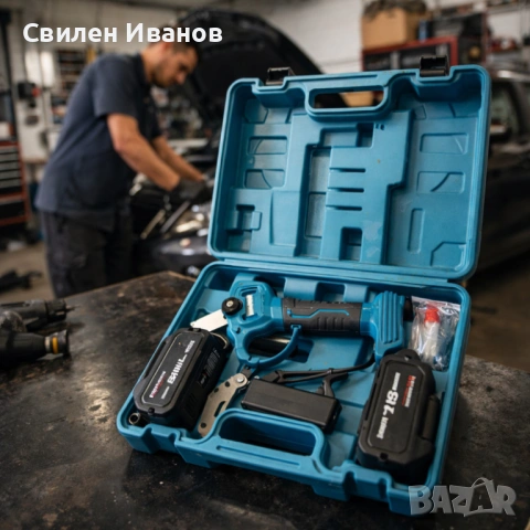 Комплект акумулаторна ножица 3" и резервен нож 36V 8A, снимка 3 - Градински инструменти - 54461975