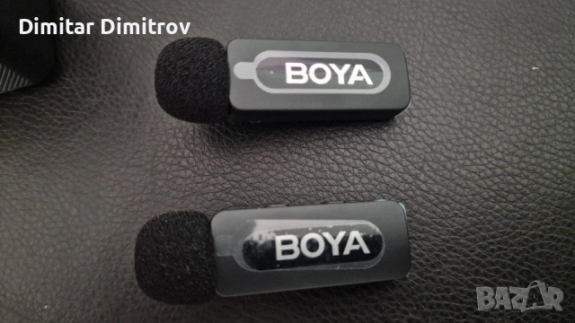 Безжичен мобилен микрофон BOYA BY-V30, за Android/iPhone, 2 души, 100 м, 36 ч, с калъф за зареждане 