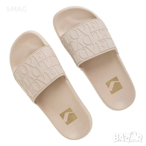 Дамски джапанки slides екрю с надпис Love EVA подметка_1250035