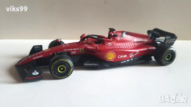 Bburago FERRARI F1-75 Shell Motorsport Collection Bluetooth 1:41, снимка 3 - Колекции - 55311147