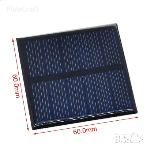 Поликристален Соларен Панел 5.5v 80mA 0.44W 60*60MM