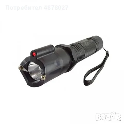 Фенер с лазер и електрошок Мощен 9000000-волтов лазерен + светкавичен зашеметяващ  звук, снимка 3 - Оборудване и аксесоари за оръжия - 55380238