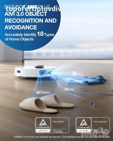 Прахосмукачка робот ECOVACS DEEBOT T10+,Гаранция и БЕЗПЛАТНА доставка до офис на ЕКОНТ, снимка 8 - Прахосмукачки - 55144345