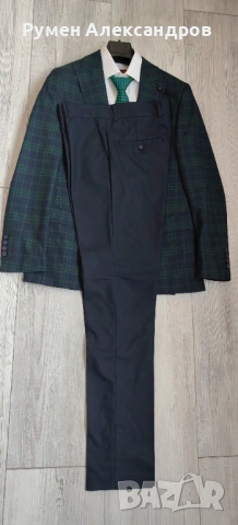 Мъжки костюм за абитуриентски бал  OWEN р-р S = №46 к-кт с риза, снимка 7 - Костюми - 54019834