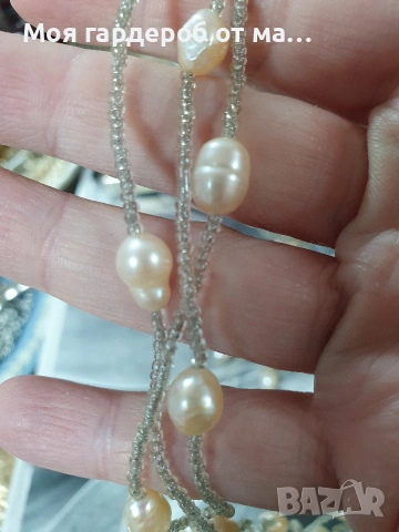 Комплект от речни перли.Внос Лондон , снимка 4 - Бижутерийни комплекти - 54280886