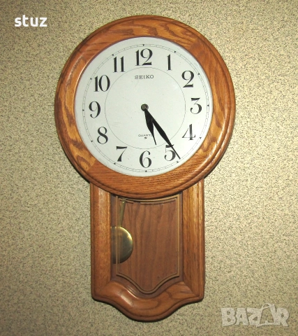 Стенен часовник с махало Seiko, снимка 2 - Антикварни и старинни предмети - 55282275