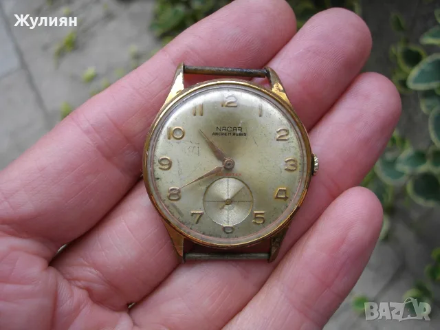 КОЛЕКЦИОНЕРСКИ ПОЗЛАТЕН ЧАСОВНИК NACAR 17 JEWELS SWISS