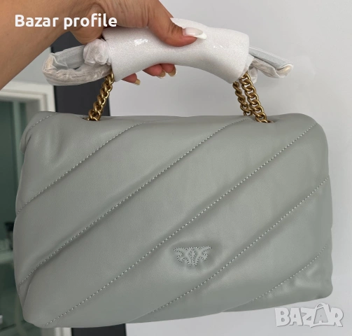 Чанта Pinko love classic puff light gray , снимка 7 - Чанти - 55138169