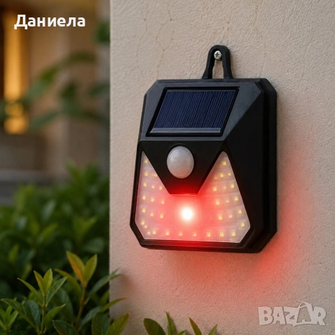 Соларна лампа с репелер за животни – ултразвукова и LED защита със сензор за движение
