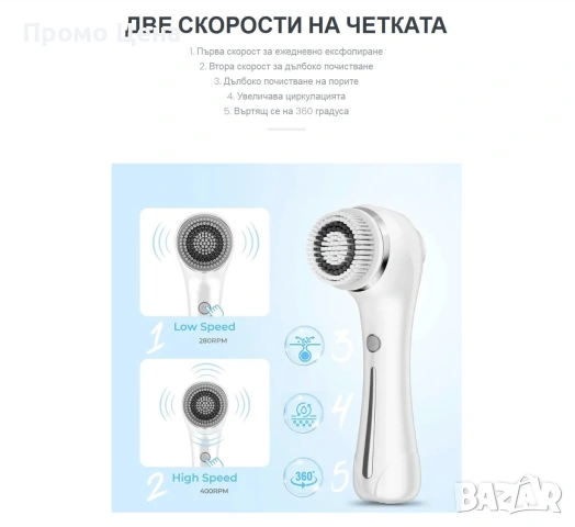 Уред за почистване на лице Face Clean Pro (Електрическа Четка)  (Четка), снимка 6 - Други - 54427252