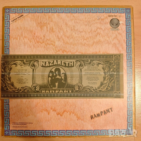 Nazareth - Rampant, снимка 2 - Грамофонни плочи - 54430422