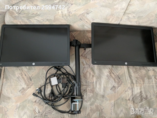 Два HP P223 22" монитора + стойка и кабели