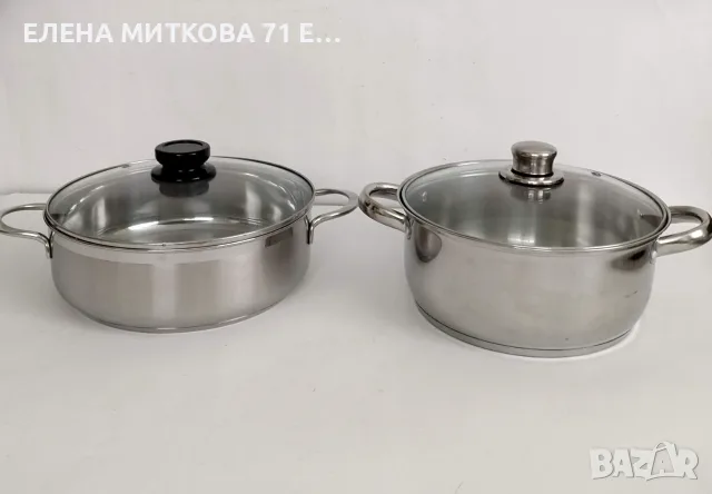 2 плитки тенджери от неръждаема стомана-с двойно дъно