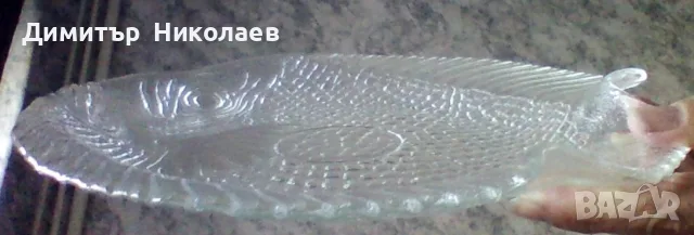Стъклено плато форма на риба ,ордьоври , снимка 6 - Прибори за хранене, готвене и сервиране - 37970903