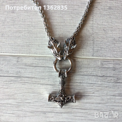 метален накит украшение медальон " чукът на бог Тор " Mjolnir от Дания, снимка 3 - Колиета, медальони, синджири - 53982907