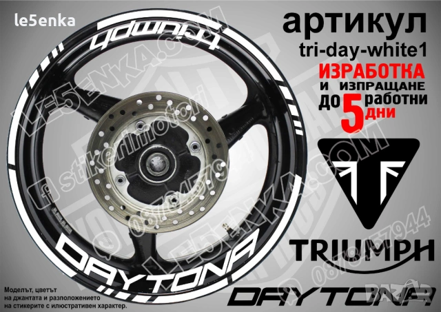 Triumph Daytona кантове и надписи за джанти, снимка 9 - Аксесоари и консумативи - 43157316