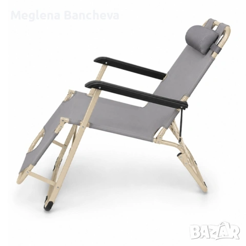 Луксозен регулируем градински шезлонг с мека възглавница 153×61×25 см.Цена-45.00€, снимка 5 - Градински мебели, декорация  - 54672441