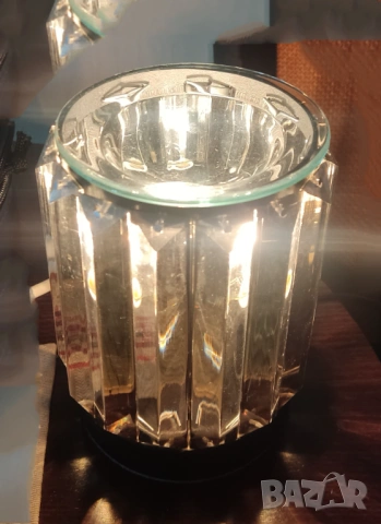 4бр. настолни нощни лампи кристал,керамика,стъкло,текстил, снимка 6 - Настолни лампи - 54123049