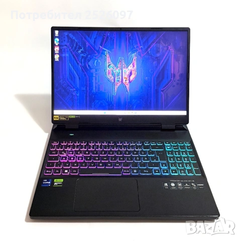 Acer Predator Helios 16/2.5K 165Hz/i9-13900HX/RTX 4070/32GB DDR5/1TB/RGB, снимка 2 - Лаптопи за игри - 54410933