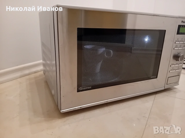 Продавам иноксова инверторна Микровълнова Фурна Panasonic 1000W 23L 50 евро. Спешно и изгодно!, снимка 2 - Микровълнови - 54632603