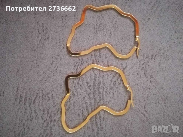 Позлатени геометрични обеци , снимка 3 - Обеци - 54594243